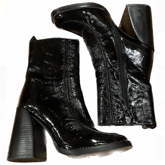 black high heel platform boots - Picture 1 of 4